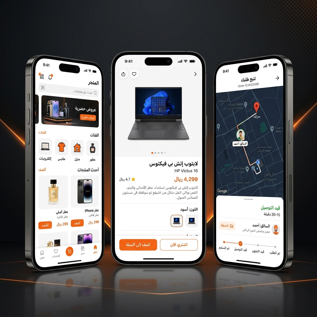 شاشات تطبيق سوق النجار